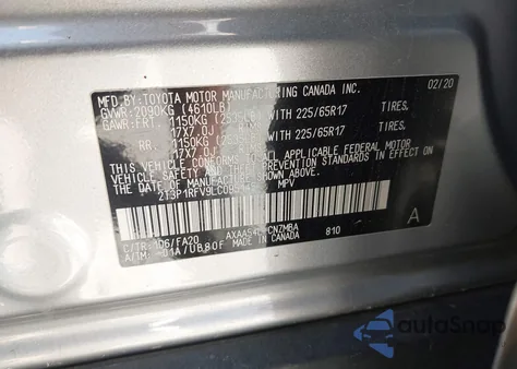2020 Toyota Rav4 Xle from USA, damaged, VIN 2T3P1RFV9LC095145